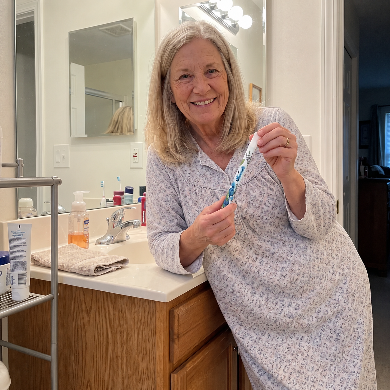 Martha S. holding Aerlief inhaler
